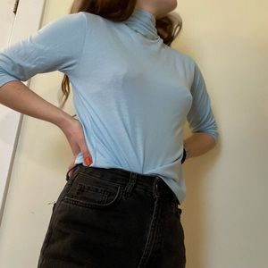 Crop sleeve turtle neck